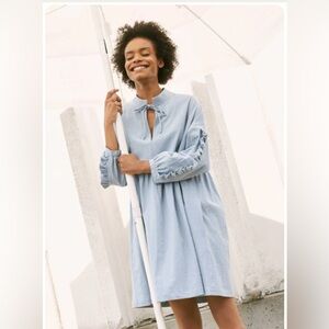 NWT! Eve Gravel Jules Dress 100% Cotton Size XS in Bleu